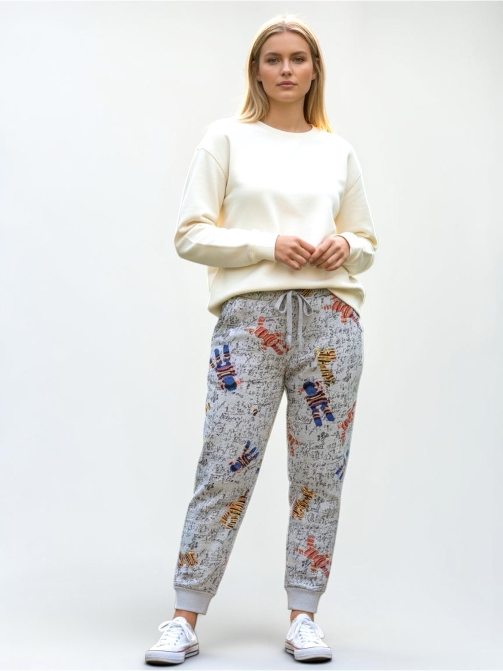 🆕 Easel - Printed - Sock Monkey - Bunny - Mathematics - Cotten - Joggers